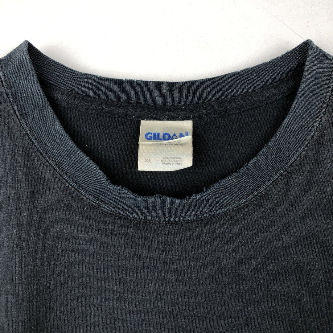 Gildan Printed T-shirt, Men's XL size cotton black type Vintage Second Hand