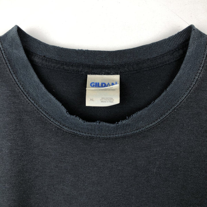Gildan Printed T-shirt, Men's XL size cotton black type Vintage Second Hand