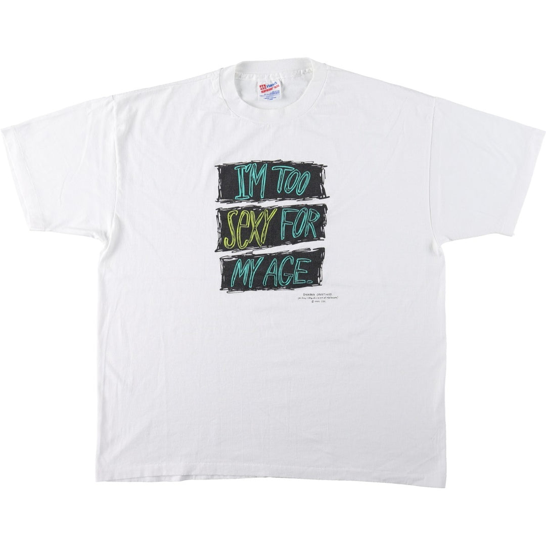 90'S Hanes SHOEBOX GREETINGS Advertising T-Shirt, Made in USA, Men's XL equivalent, Vintage cotton white type Vintage Second Hand