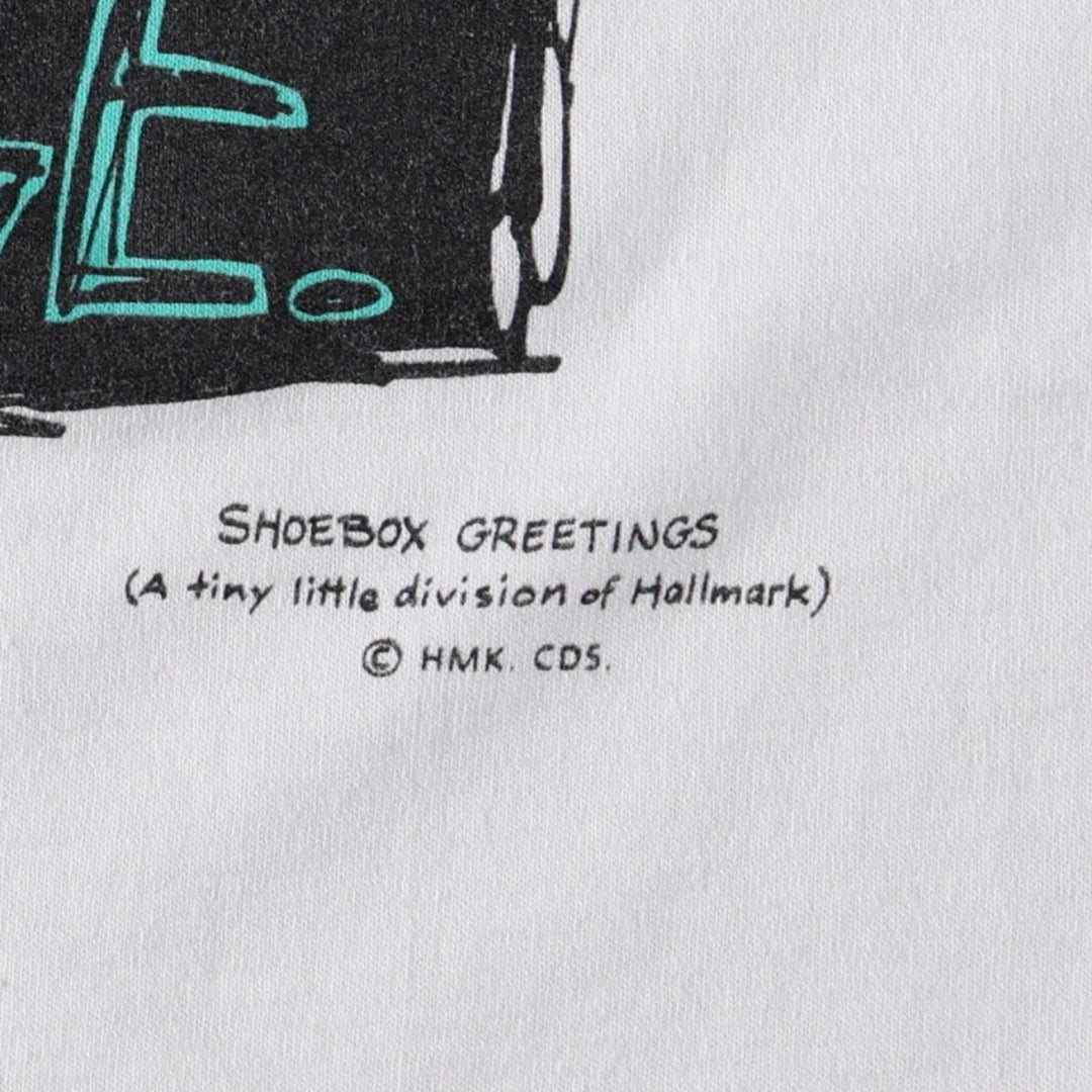 90'S Hanes SHOEBOX GREETINGS Advertising T-Shirt, Made in USA, Men's XL equivalent, Vintage cotton white type Vintage Second Hand