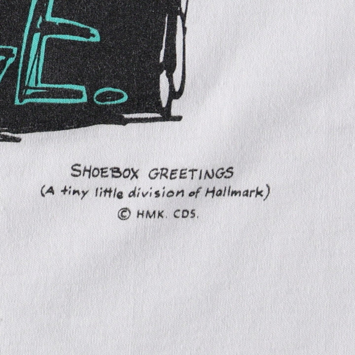 90'S Hanes SHOEBOX GREETINGS Advertising T-Shirt, Made in USA, Men's XL equivalent, Vintage cotton white type Vintage Second Hand