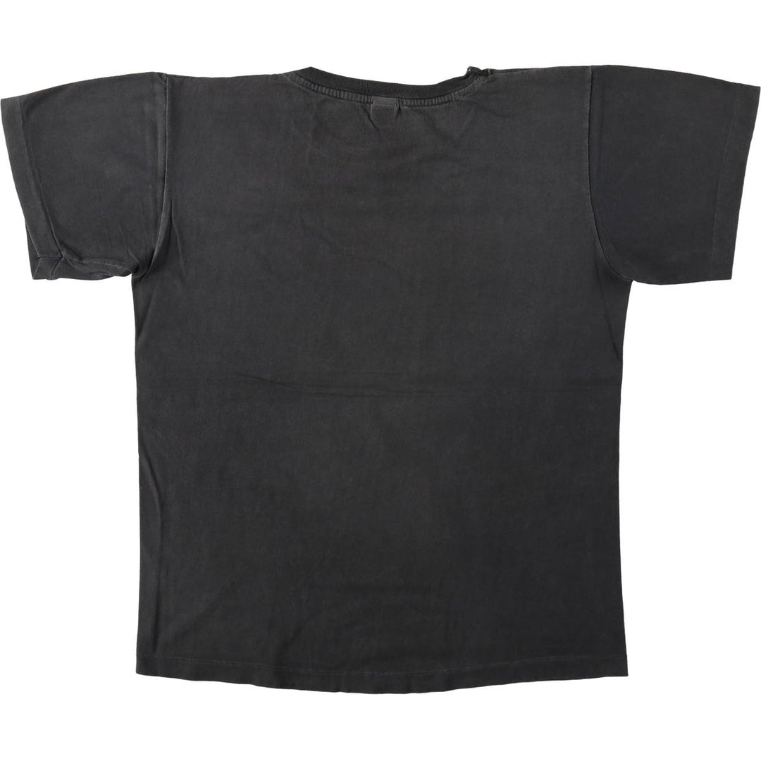 80'S printed T-shirt, men's size L equivalent, vintage. cotton black type Vintage Second Hand