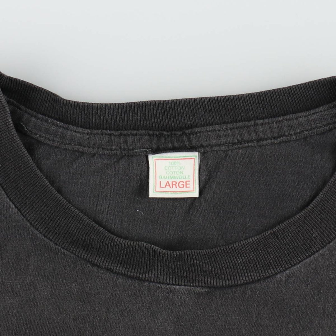 80'S printed T-shirt, men's size L equivalent, vintage. cotton black type Vintage Second Hand