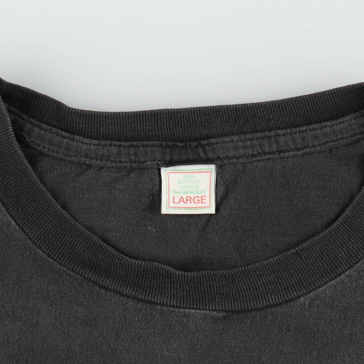 80'S printed T-shirt, men's size L equivalent, vintage. cotton black type Vintage Second Hand