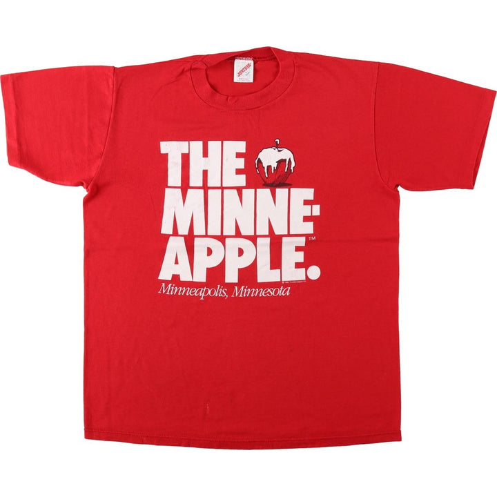 Vintage 80'S Jerseys Printed T-shirt, Made in USA, Men's L cotton red type Vintage Second Hand