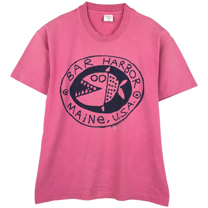 90'S BIG HED Designs Printed T-Shirt, Made in USA, Men's Size M (Equivalent), Vintage cotton pink type Vintage Second Hand