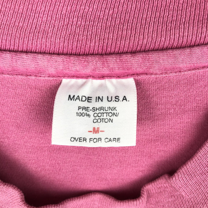 90'S BIG HED Designs Printed T-Shirt, Made in USA, Men's Size M (Equivalent), Vintage cotton pink type Vintage Second Hand