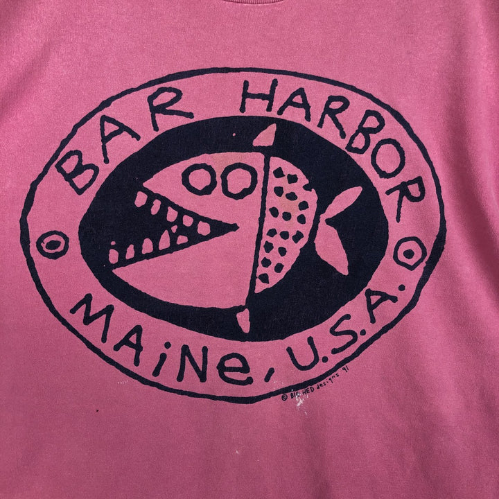 90'S BIG HED Designs Printed T-Shirt, Made in USA, Men's Size M (Equivalent), Vintage cotton pink type Vintage Second Hand