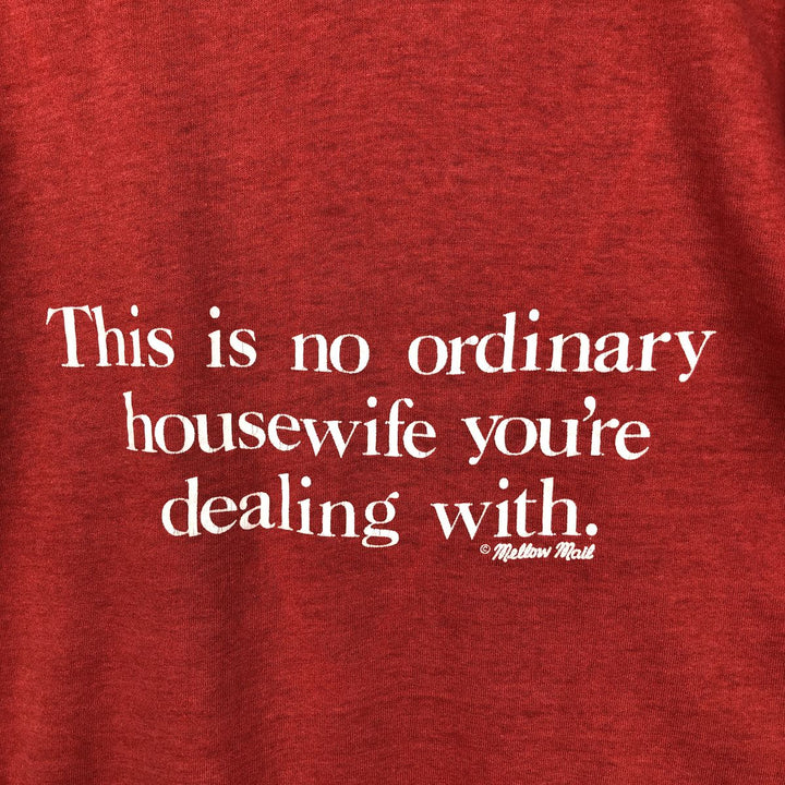 Message print T-shirt, men's size S (equivalent), vintage. unclear red type Vintage Second Hand