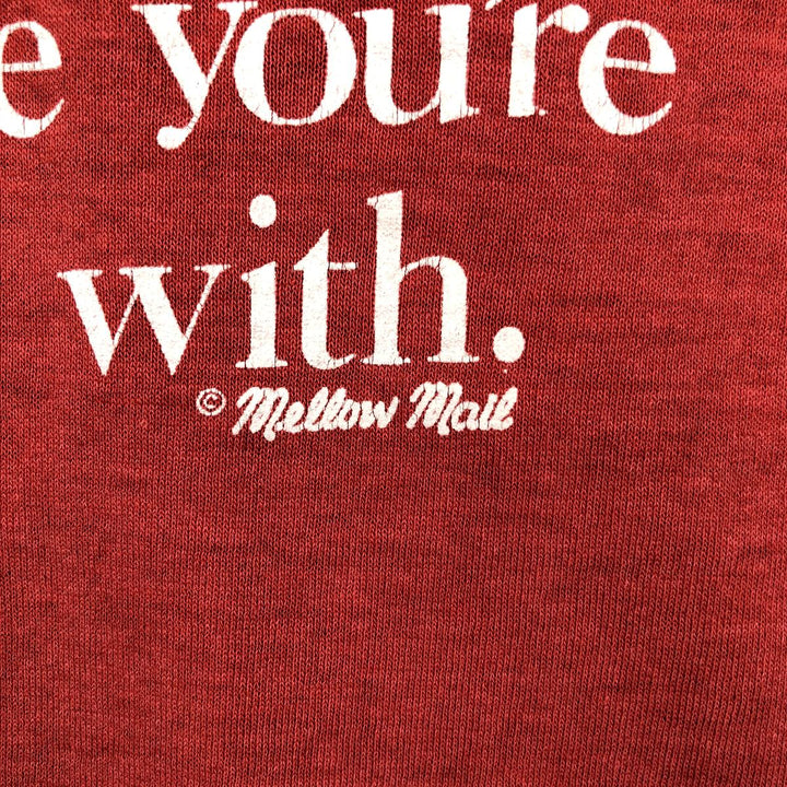 Message print T-shirt, men's size S (equivalent), vintage. unclear red type Vintage Second Hand