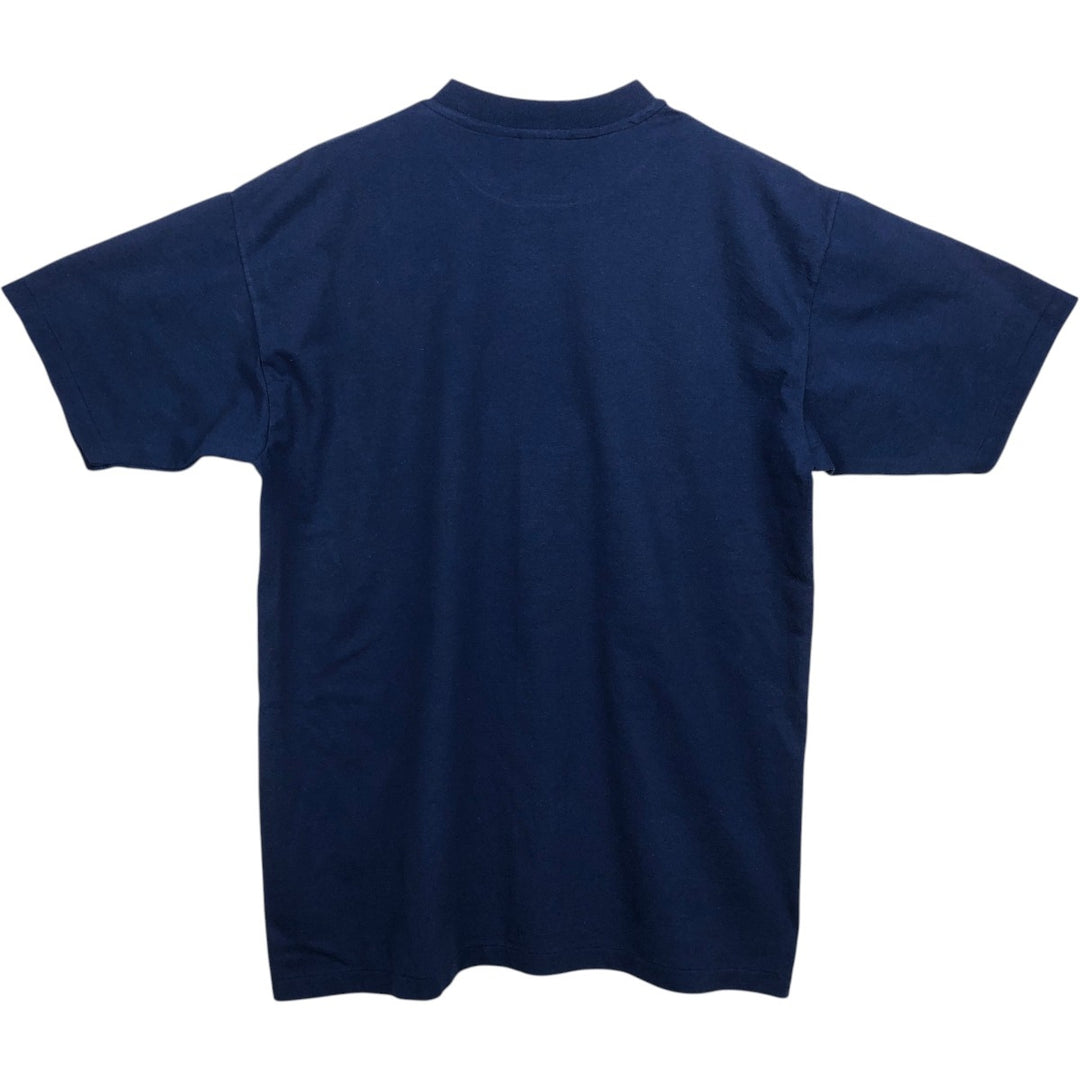 Vintage 1980'S Hanes Fifty-Fifty Blue Tag Print T-Shirt, Made in USA, Men's XL cotton navy blue type Vintage Second Hand
