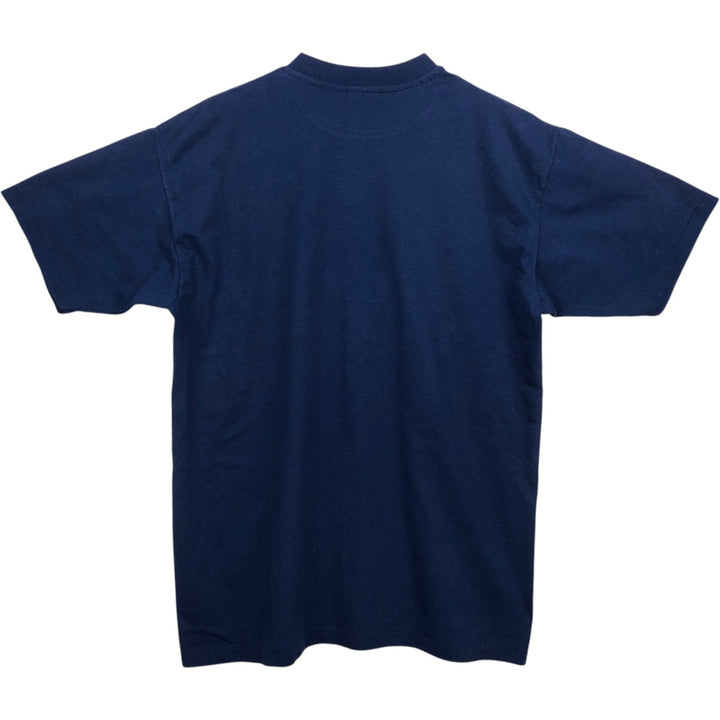 Vintage 1980'S Hanes Fifty-Fifty Blue Tag Print T-Shirt, Made in USA, Men's XL cotton navy blue type Vintage Second Hand