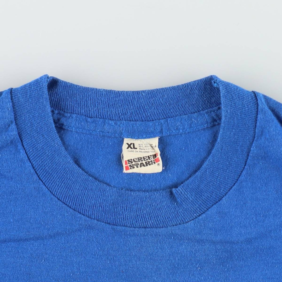 80'S Screen Stars SADD Print T-Shirt, Made in USA, Men's XL equivalent, Vintage cotton blue type Vintage Second Hand