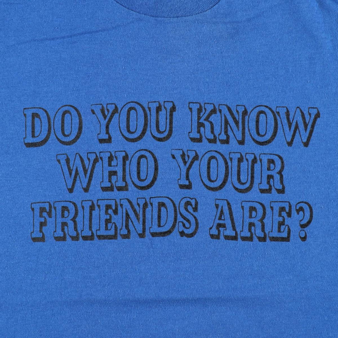 80'S Screen Stars SADD Print T-Shirt, Made in USA, Men's XL equivalent, Vintage cotton blue type Vintage Second Hand