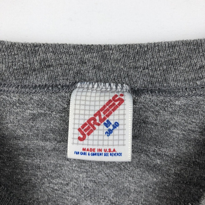 80s-90'S Jerzees Print T-Shirt, Made in USA, Men's Size M (approx.), Vintage polyester gray type Vintage Second Hand