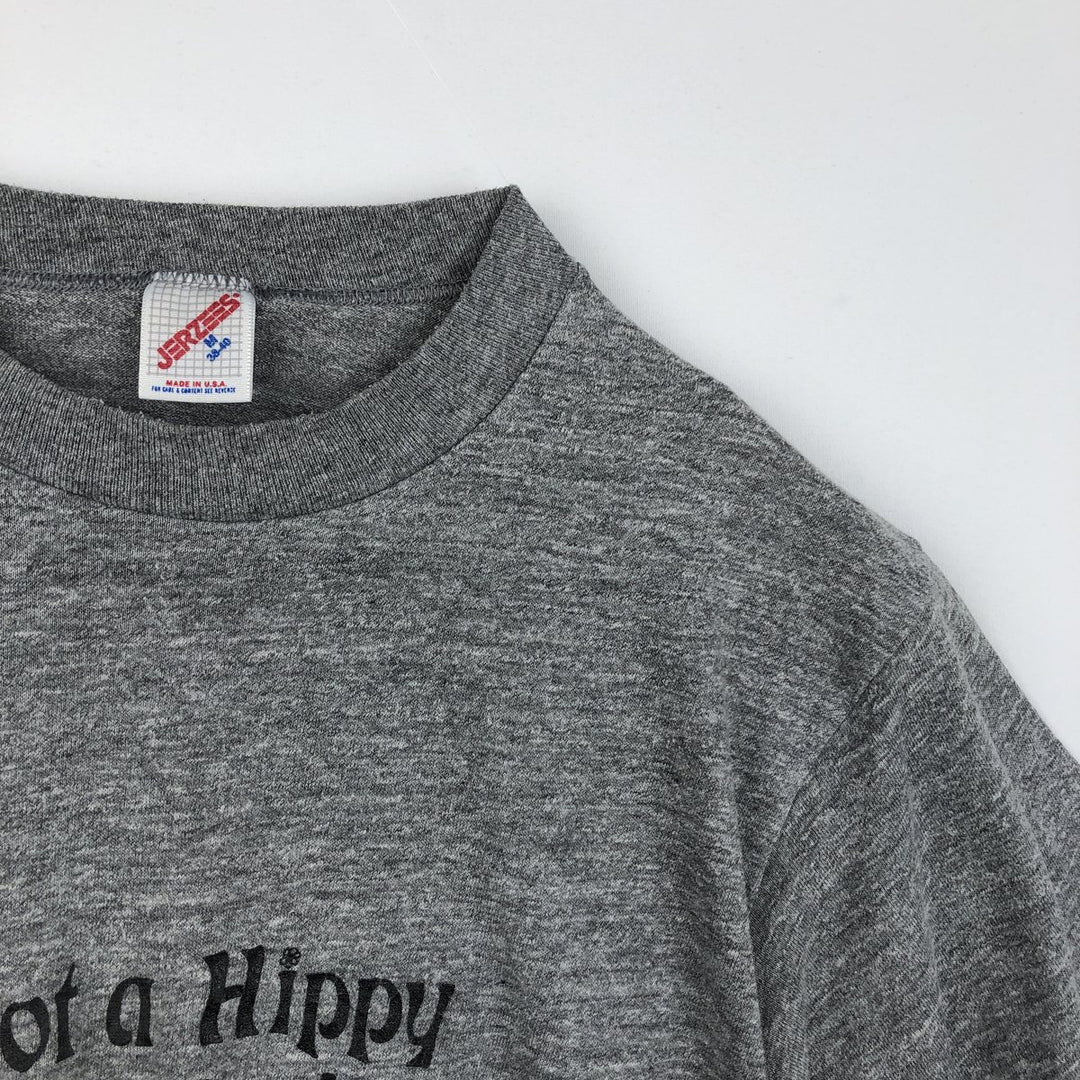80s-90'S Jerzees Print T-Shirt, Made in USA, Men's Size M (approx.), Vintage polyester gray type Vintage Second Hand