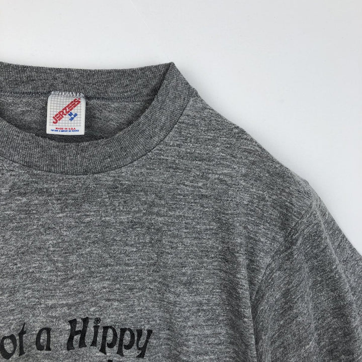 80s-90'S Jerzees Print T-Shirt, Made in USA, Men's Size M (approx.), Vintage polyester gray type Vintage Second Hand