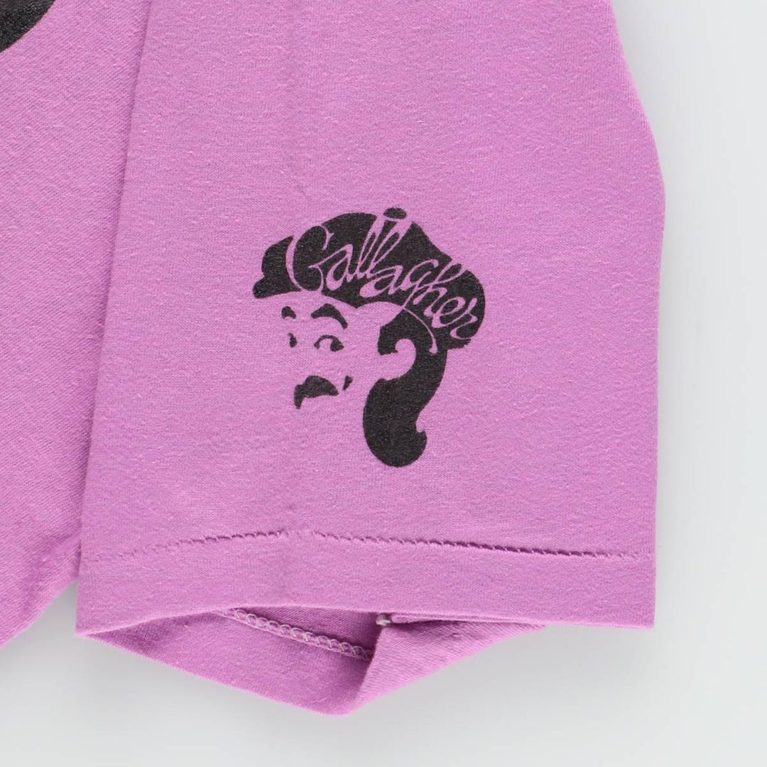 80'S Screen Stars Gallagher Print T-Shirt, Made in USA, Men's Size L (approx.), Vintage cotton purple type Vintage Second Hand