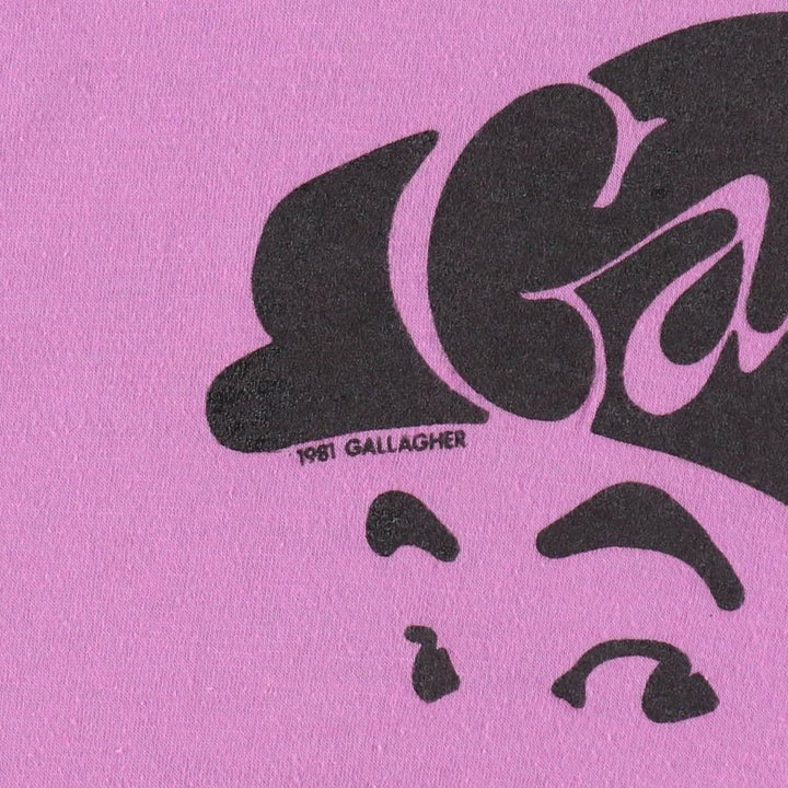 80'S Screen Stars Gallagher Print T-Shirt, Made in USA, Men's Size L (approx.), Vintage cotton purple type Vintage Second Hand