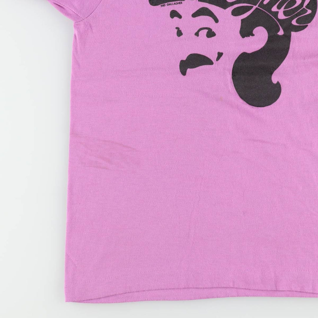 80'S Screen Stars Gallagher Print T-Shirt, Made in USA, Men's Size L (approx.), Vintage cotton purple type Vintage Second Hand
