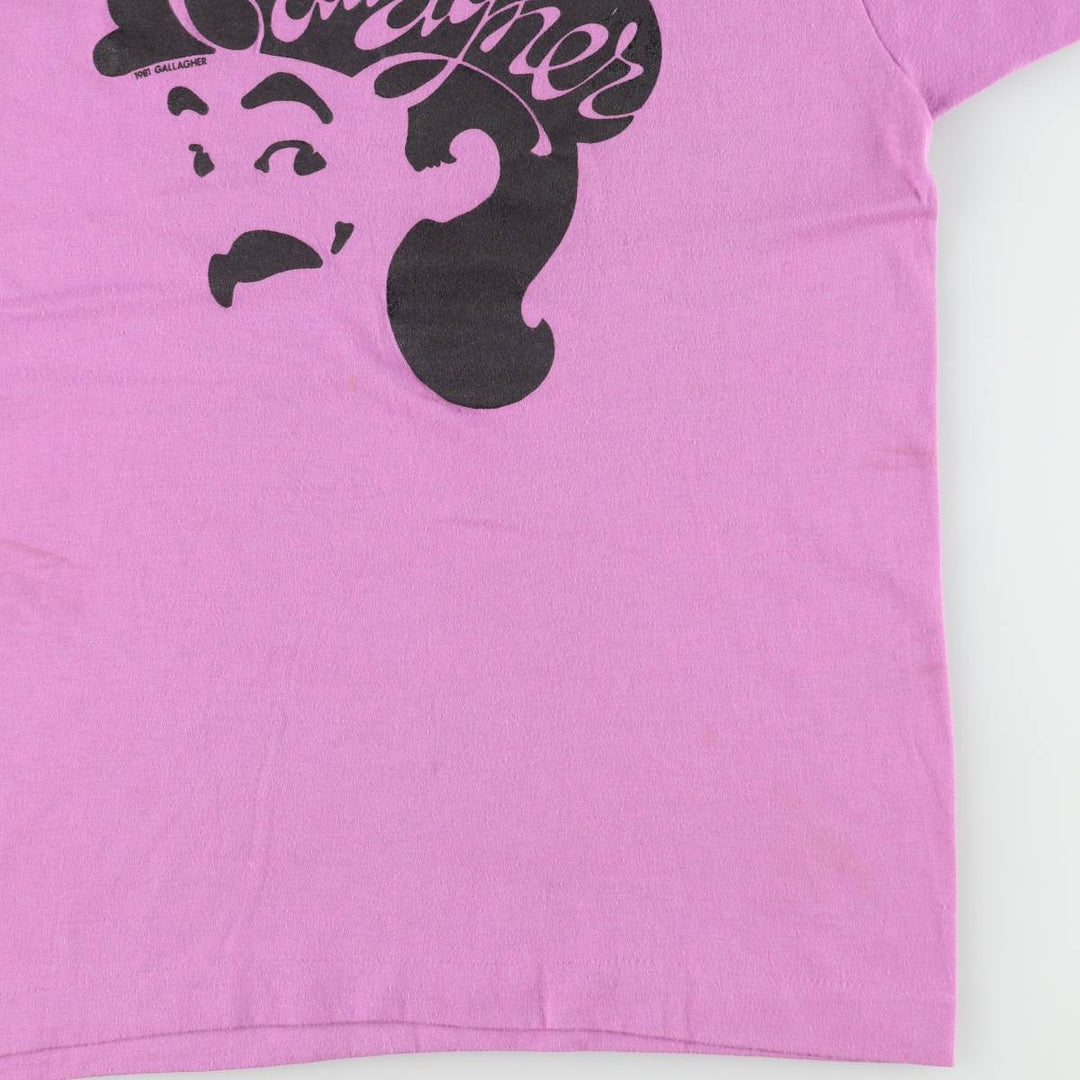 80'S Screen Stars Gallagher Print T-Shirt, Made in USA, Men's Size L (approx.), Vintage cotton purple type Vintage Second Hand