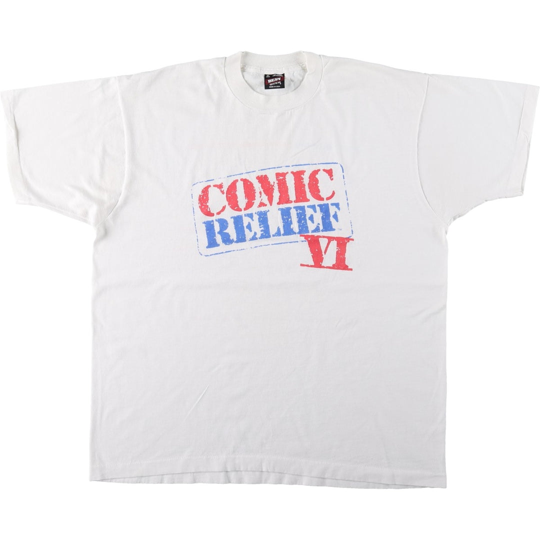 90'S Fruit of the Loom printed T-shirt, made in the USA, men's XL size, vintage cotton white type Vintage Second Hand