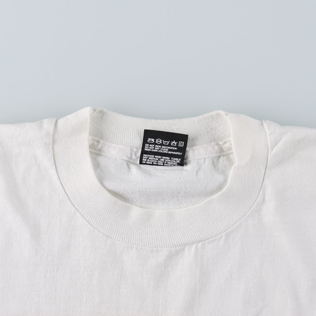 90'S Fruit of the Loom printed T-shirt, made in the USA, men's XL size, vintage cotton white type Vintage Second Hand