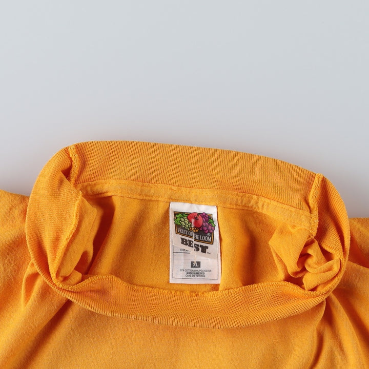 2000'S Fruit of the Loom Best Message Print T-Shirt (Men's XL equivalent) cotton yellow type Vintage Second Hand