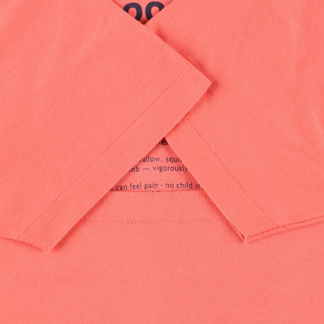 90'S Fruit of the Loom printed T-shirt, made in the USA, men's XL size, vintage cotton coral Vintage Second Hand