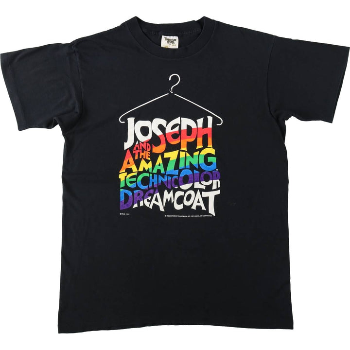 90'S Tennessee River Josef & the Amazing Technicolor Dreamcoat Print T-Shirt, Made in USA, Men's Size L (approx.) cotton black type Vintage Second Hand