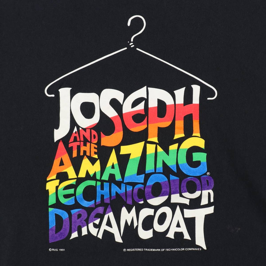 90'S Tennessee River Josef & the Amazing Technicolor Dreamcoat Print T-Shirt, Made in USA, Men's Size L (approx.) cotton black type Vintage Second Hand