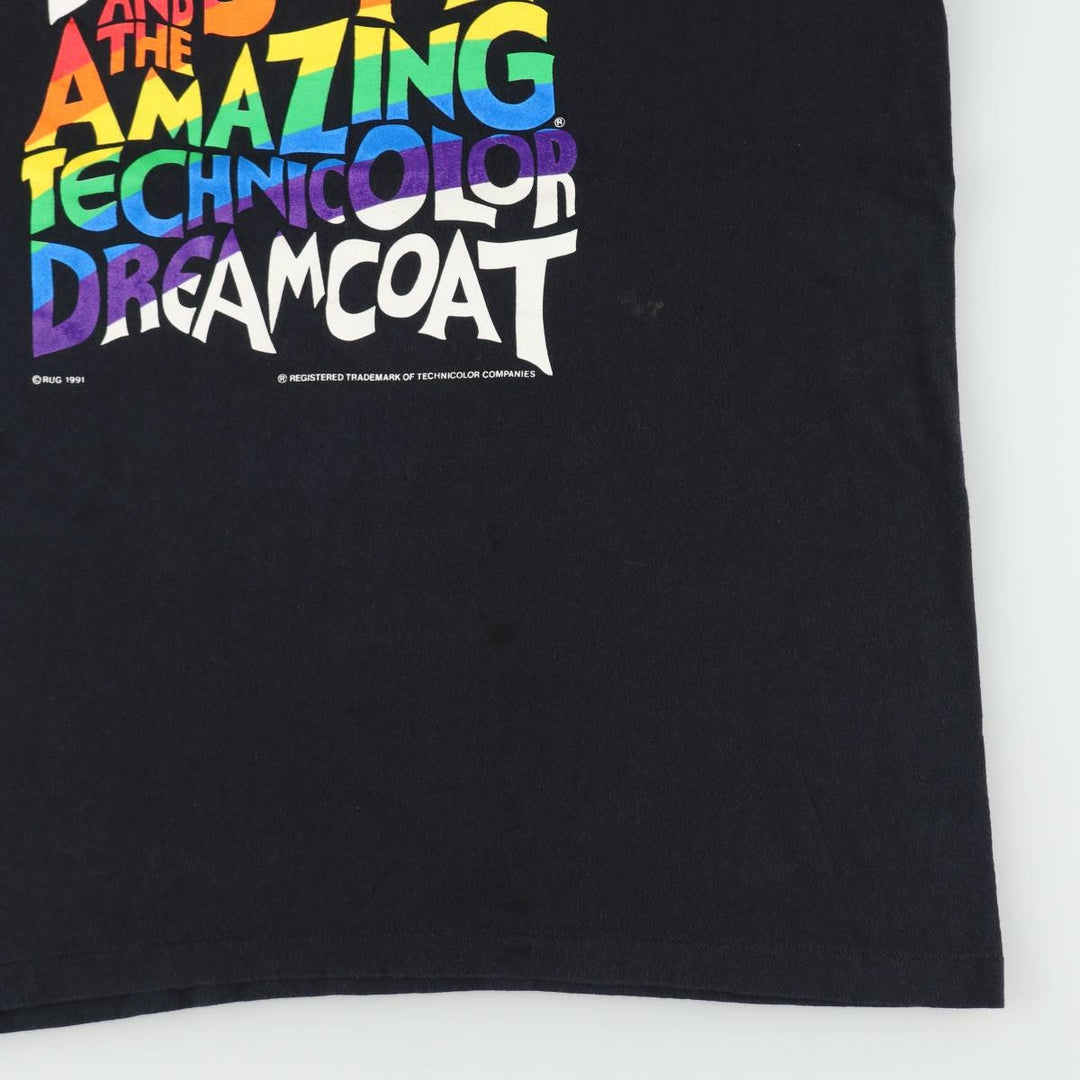 90'S Tennessee River Josef & the Amazing Technicolor Dreamcoat Print T-Shirt, Made in USA, Men's Size L (approx.) cotton black type Vintage Second Hand