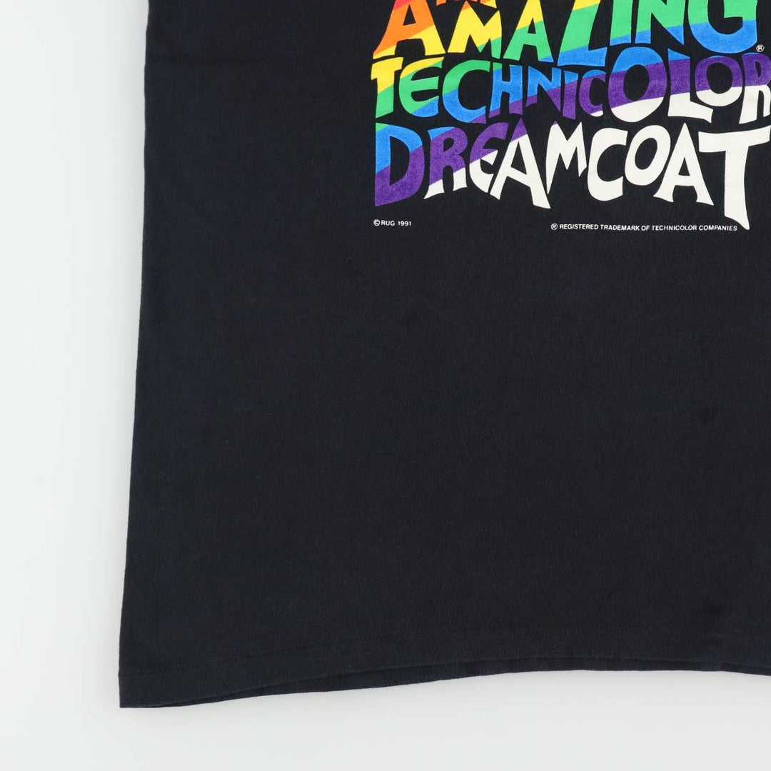 90'S Tennessee River Josef & the Amazing Technicolor Dreamcoat Print T-Shirt, Made in USA, Men's Size L (approx.) cotton black type Vintage Second Hand