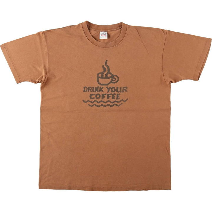 90'S Anvil Printed T-shirt Made in USA Men's XL Vintage cotton chocolate Vintage Second Hand