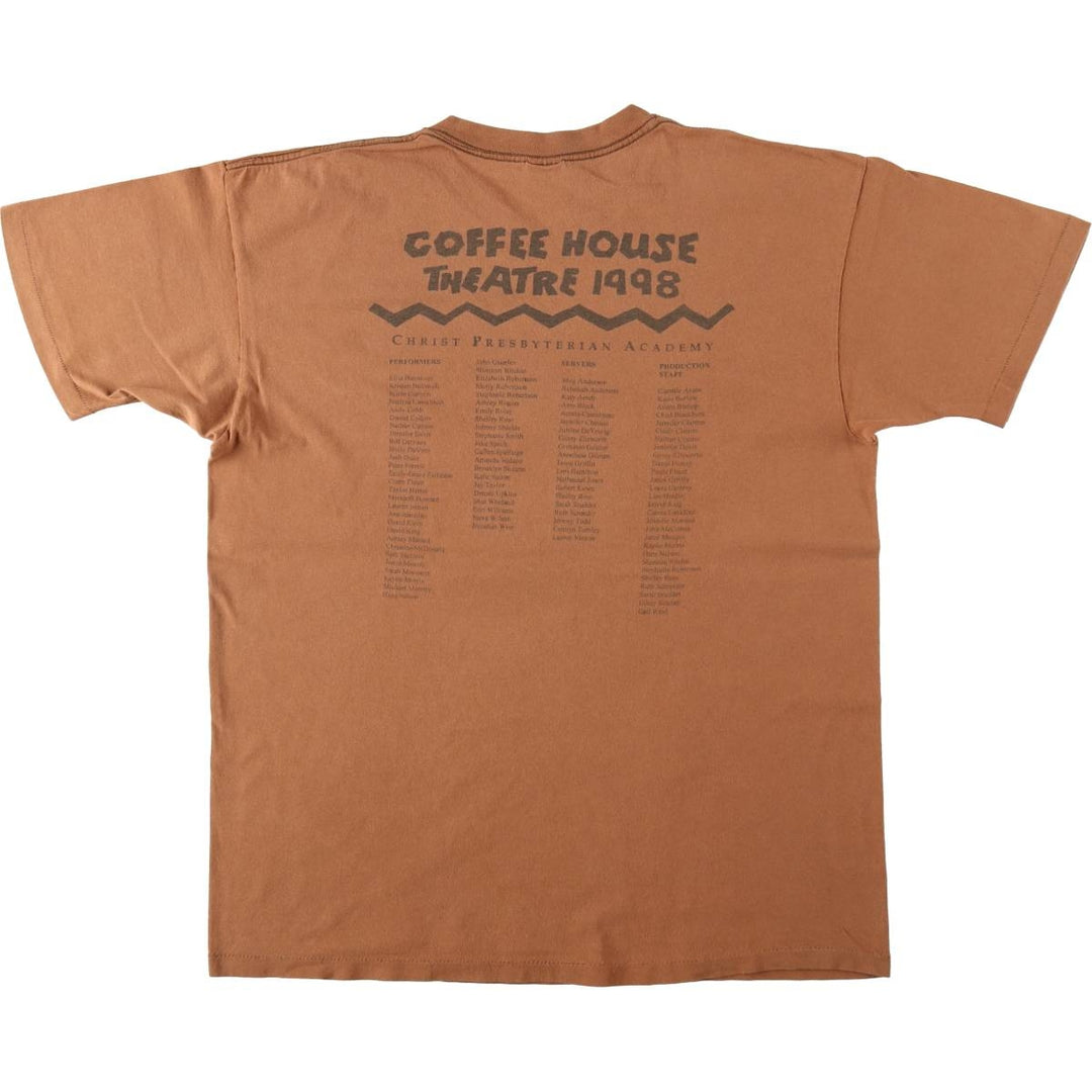 90'S Anvil Printed T-shirt Made in USA Men's XL Vintage cotton chocolate Vintage Second Hand