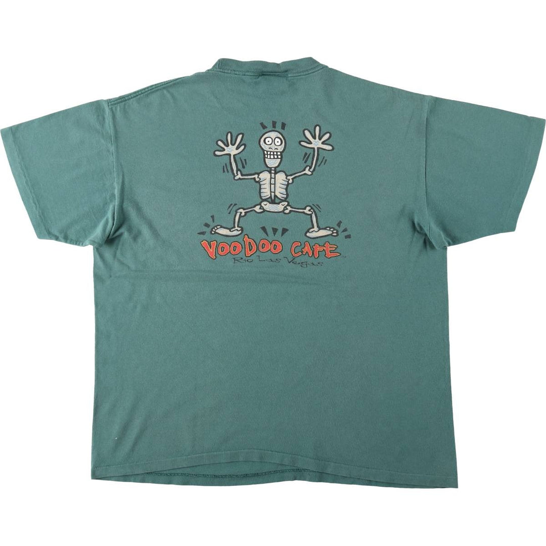 90'S Anvil Rio Suite Hotel and Casino Skull Pattern Print T-Shirt, Men's XL (approx.) Vintage cotton green type Vintage Second Hand