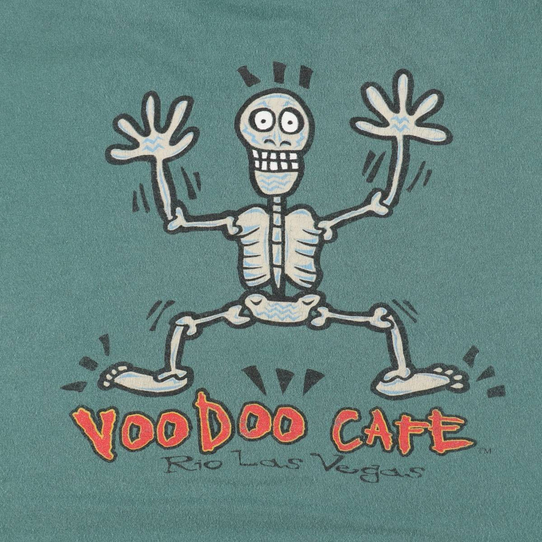 90'S Anvil Rio Suite Hotel and Casino Skull Pattern Print T-Shirt, Men's XL (approx.) Vintage cotton green type Vintage Second Hand