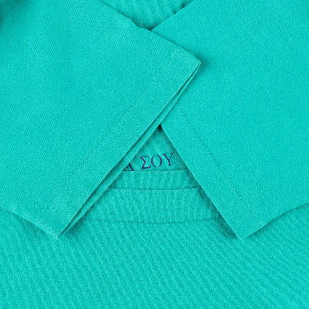 Vintage 90'S Fruit of the Loom print T-shirt, Made in Canada, Men's Size Large cotton turquoise blue Vintage Second Hand