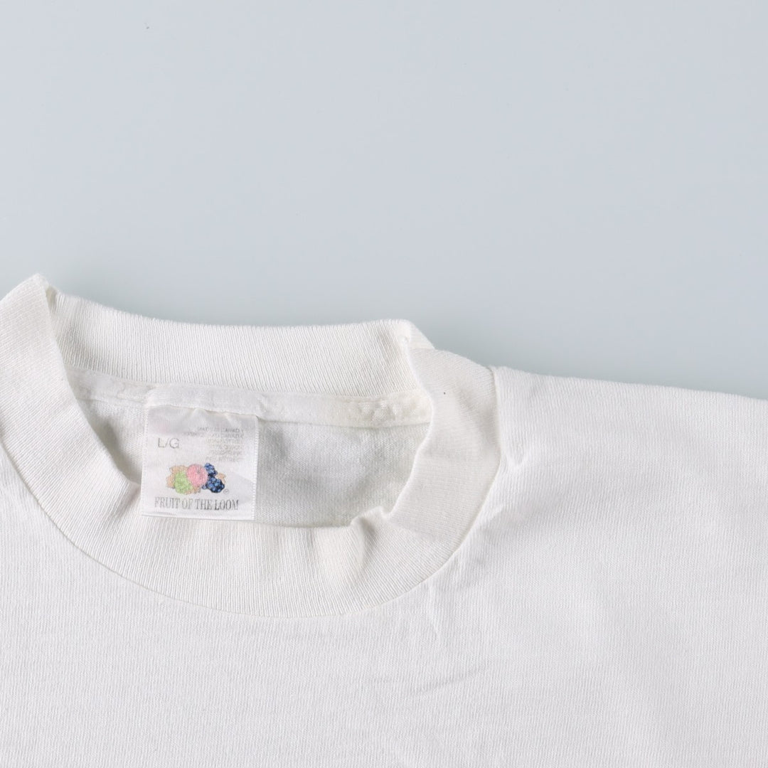 90'S Fruit of the Loom souvenir T-shirt, made in Canada, men's size L equivalent, vintage. cotton white type Vintage Second Hand