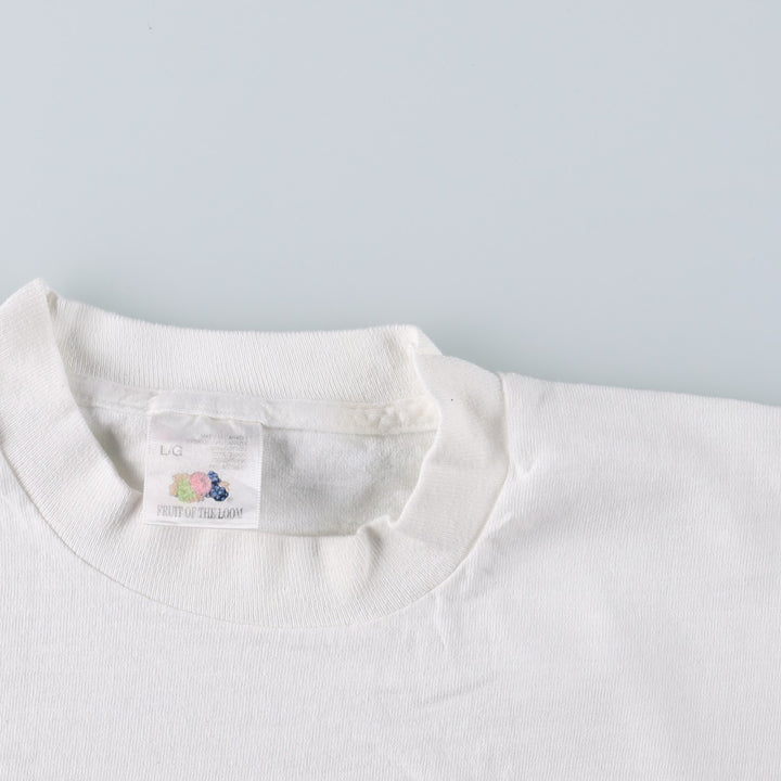 90'S Fruit of the Loom souvenir T-shirt, made in Canada, men's size L equivalent, vintage. cotton white type Vintage Second Hand