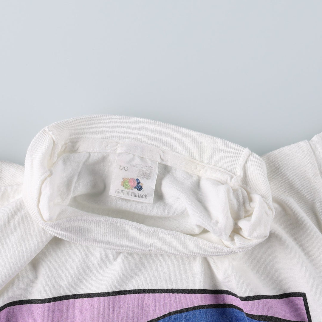90'S Fruit of the Loom souvenir T-shirt, made in Canada, men's size L equivalent, vintage. cotton white type Vintage Second Hand