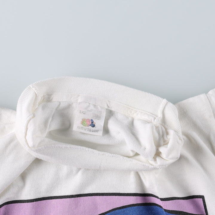 90'S Fruit of the Loom souvenir T-shirt, made in Canada, men's size L equivalent, vintage. cotton white type Vintage Second Hand