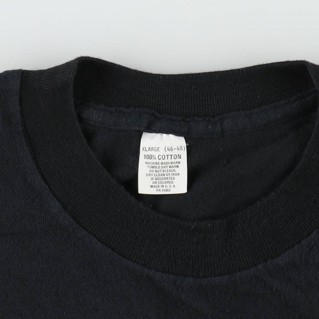 Message print t-shirt, made in USA, men's size XL (equivalent), vintage. cotton black type Vintage Second Hand