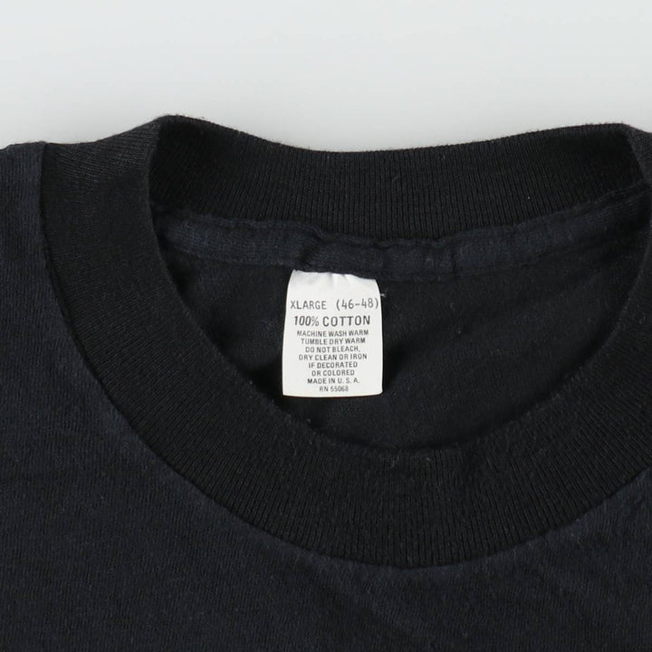 Message print t-shirt, made in USA, men's size XL (equivalent), vintage. cotton black type Vintage Second Hand