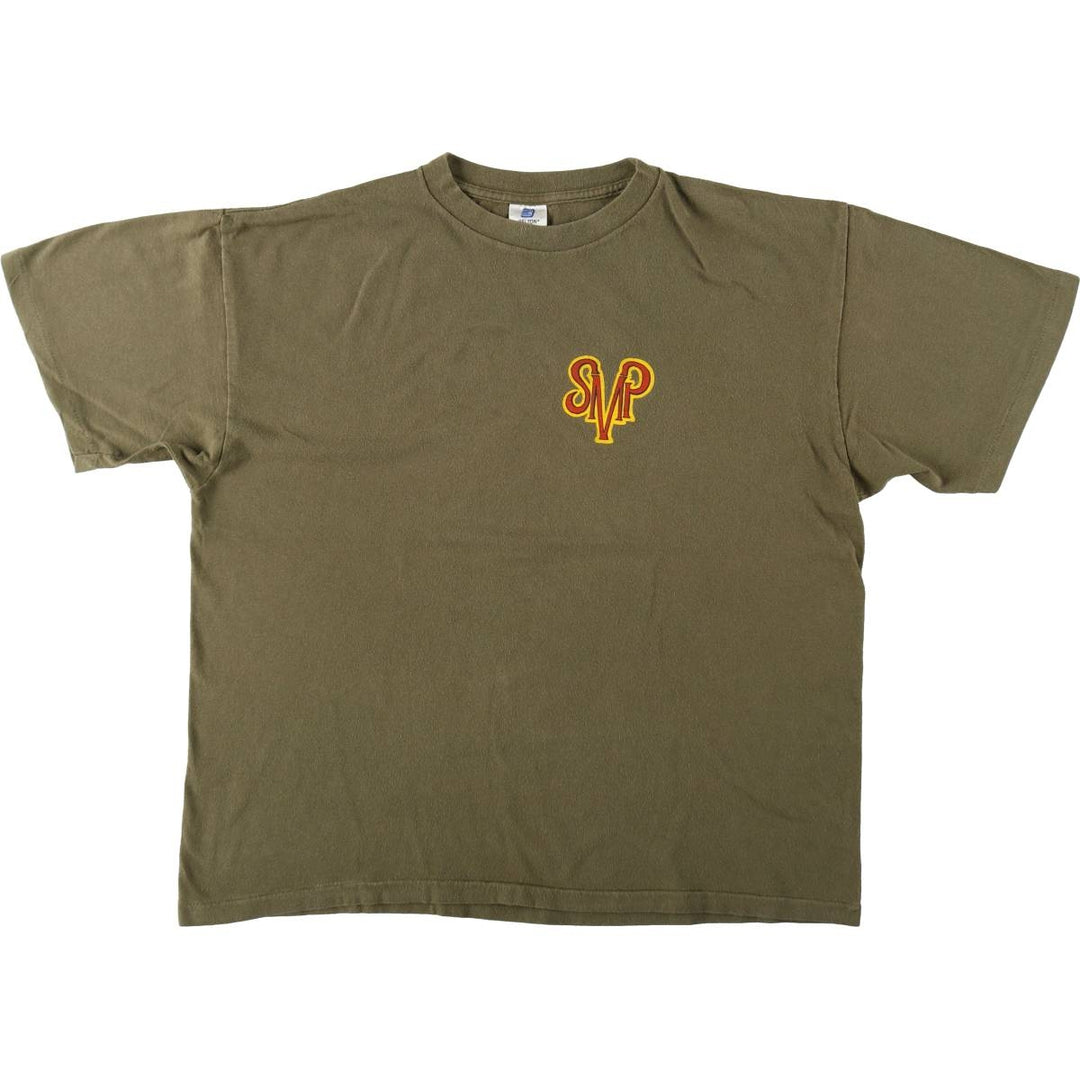 90'S BELTON SMP Print T-Shirt, Made in USA, Men's XL equivalent, Vintage cotton Khaki type Vintage Second Hand