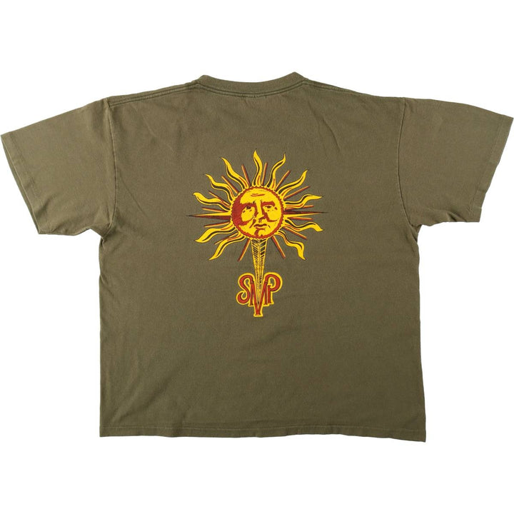 90'S BELTON SMP Print T-Shirt, Made in USA, Men's XL equivalent, Vintage cotton Khaki type Vintage Second Hand