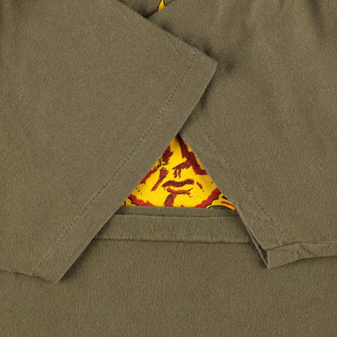 90'S BELTON SMP Print T-Shirt, Made in USA, Men's XL equivalent, Vintage cotton Khaki type Vintage Second Hand