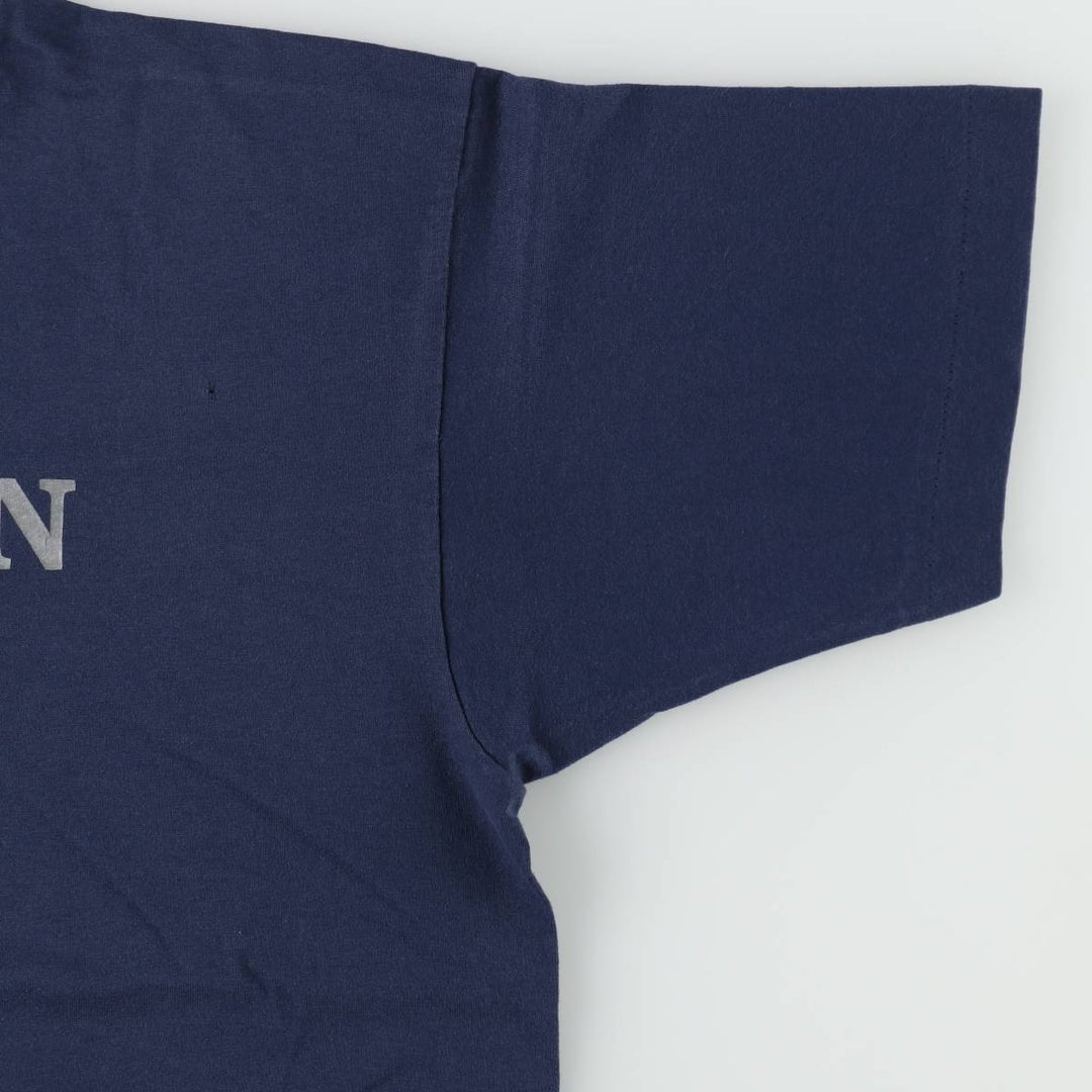 90'S SCREEN STARS Printed T-shirt Made in USA Men's XL Vintage cotton navy blue type Vintage Second Hand