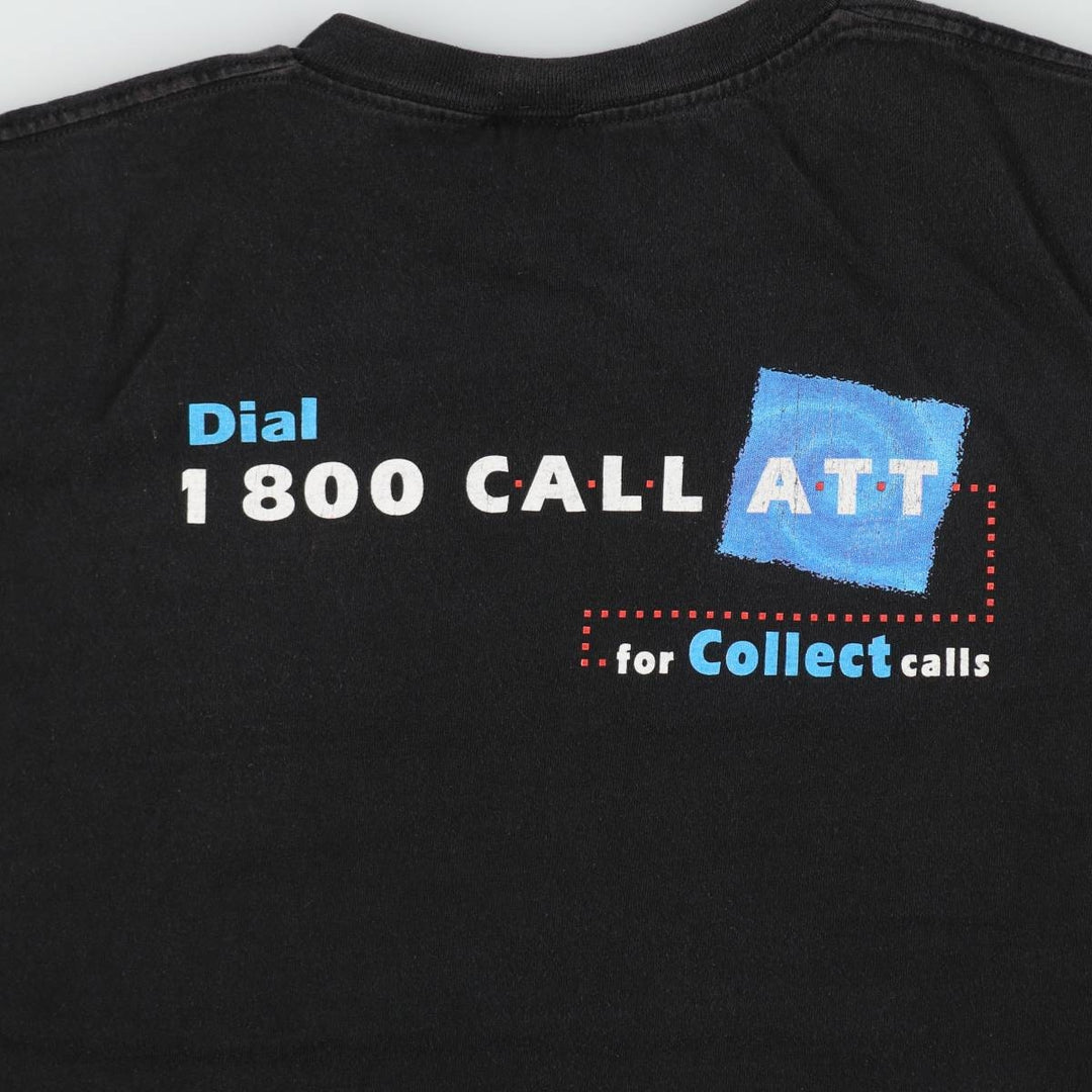 2000'S Delta 1-800-CALL-ATT Print T-Shirt, Men's Size XL (approx.) cotton black type Vintage Second Hand