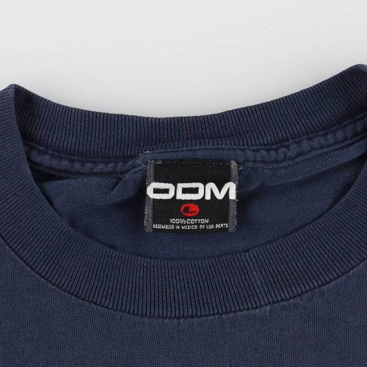 ODM Tribal Print T-Shirt (Men's Size L) cotton navy blue type Vintage Second Hand